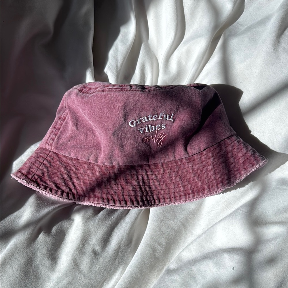 Purple Bucket Hat with Embroidery